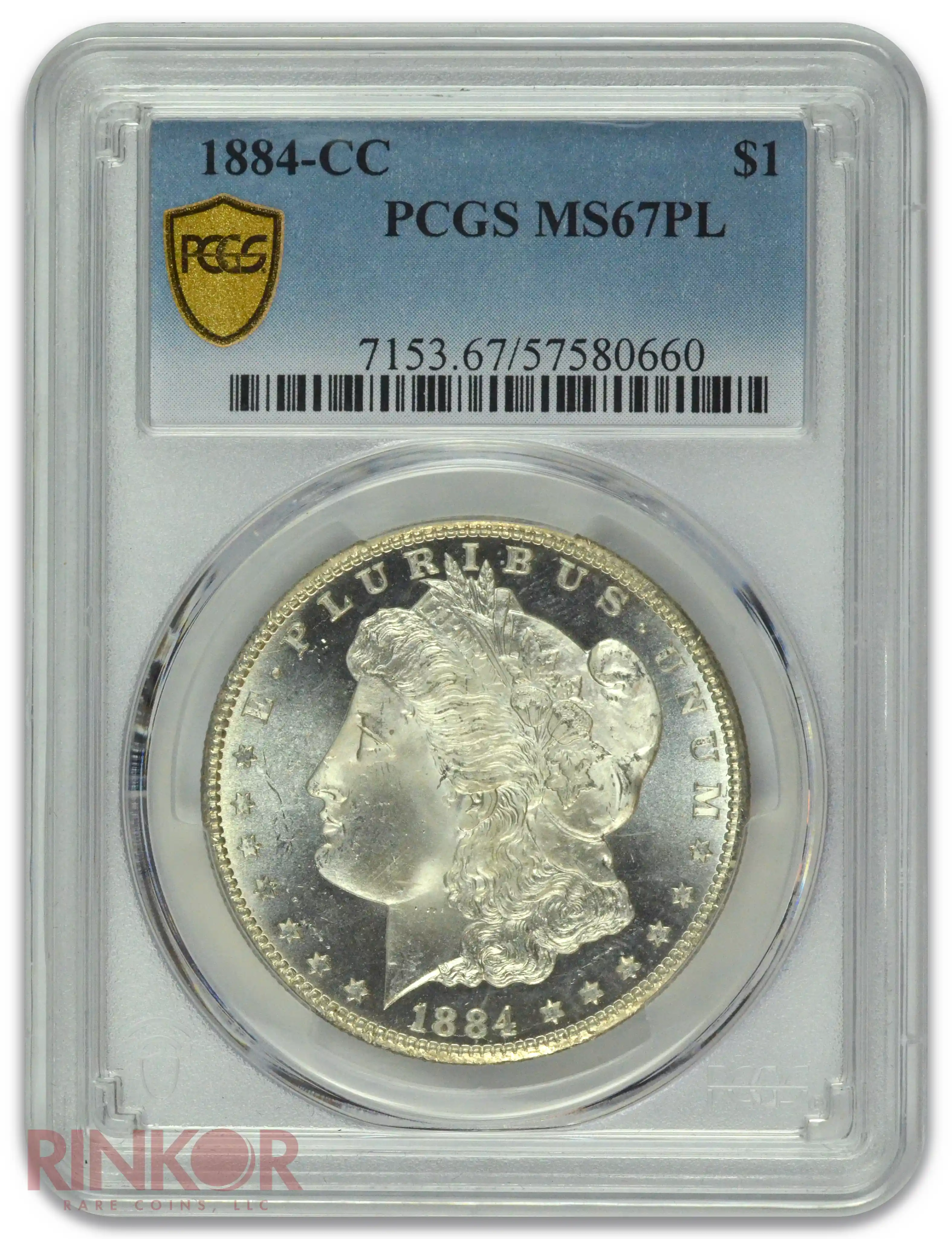1884-CC $1 PCGS MS 67 PL
