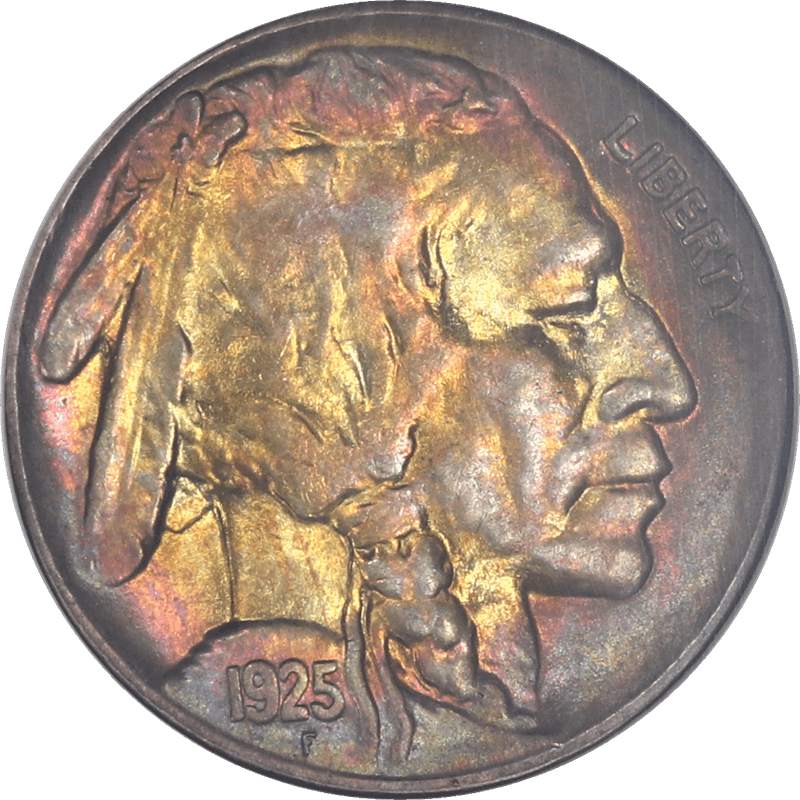 1925 Buffalo Nickel 5c NGC MS 63- Nice Colorful Tone Coin