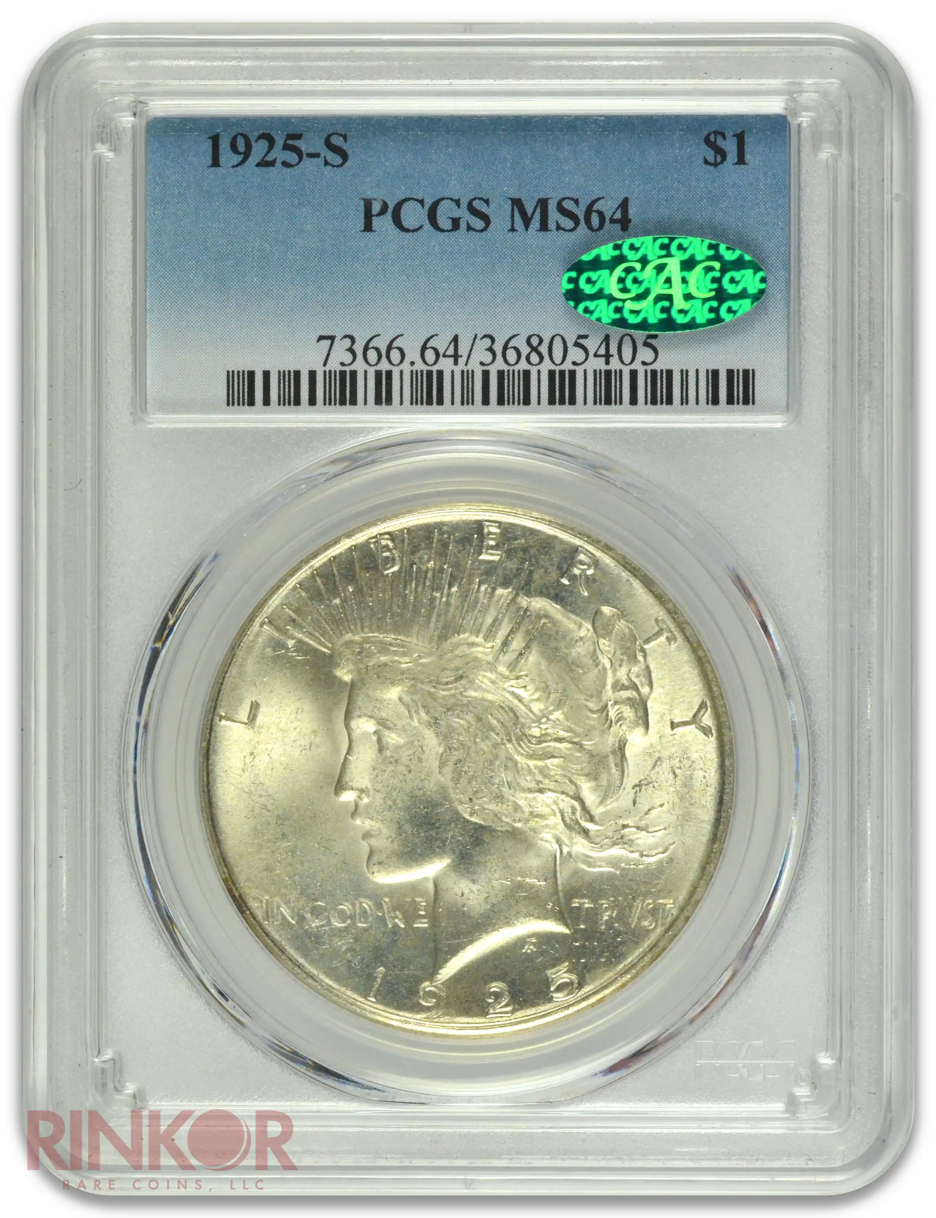 1925-S $1 PCGS MS 64 CAC