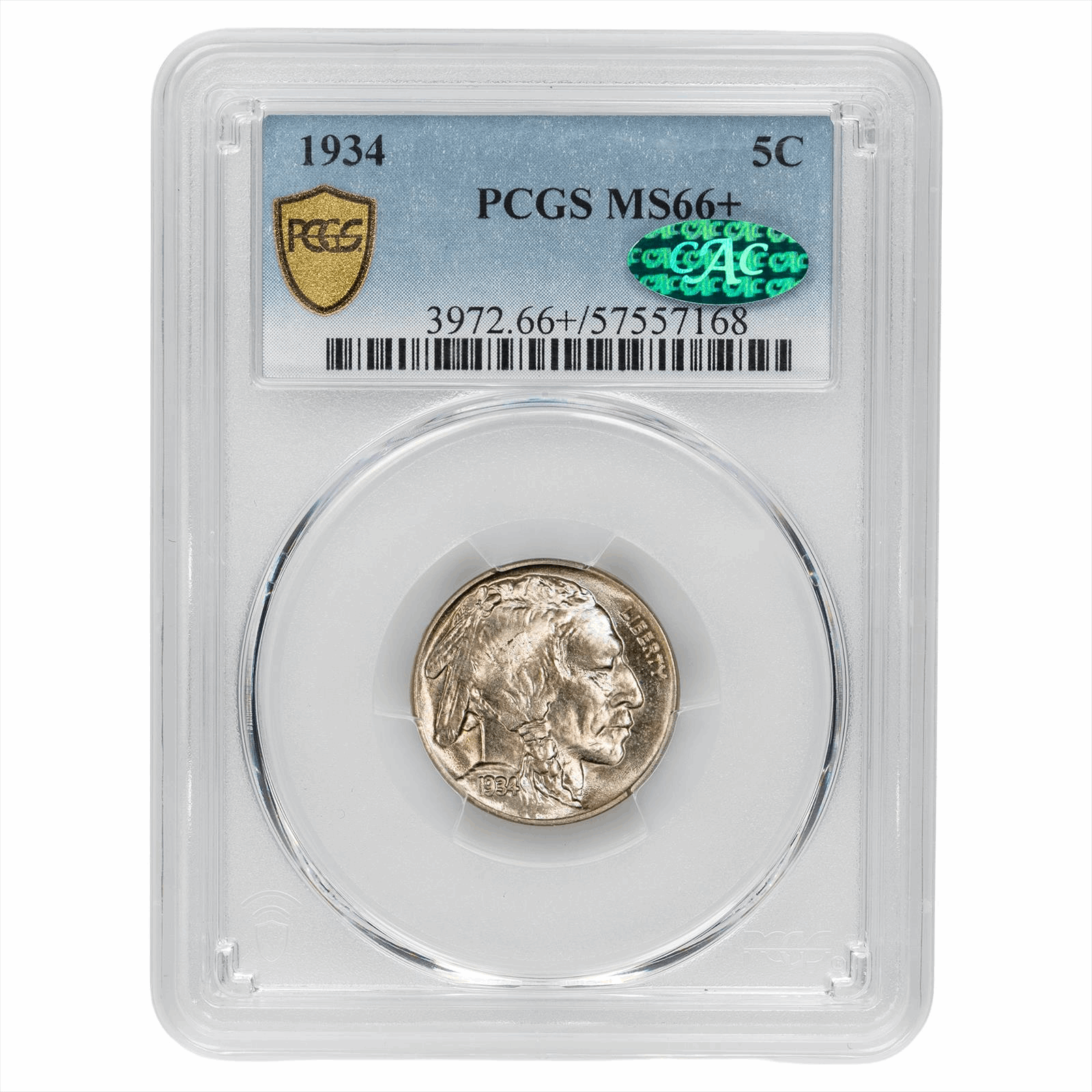 1934 Buffalo Nickel 5C PCGS MS 66+ CAC