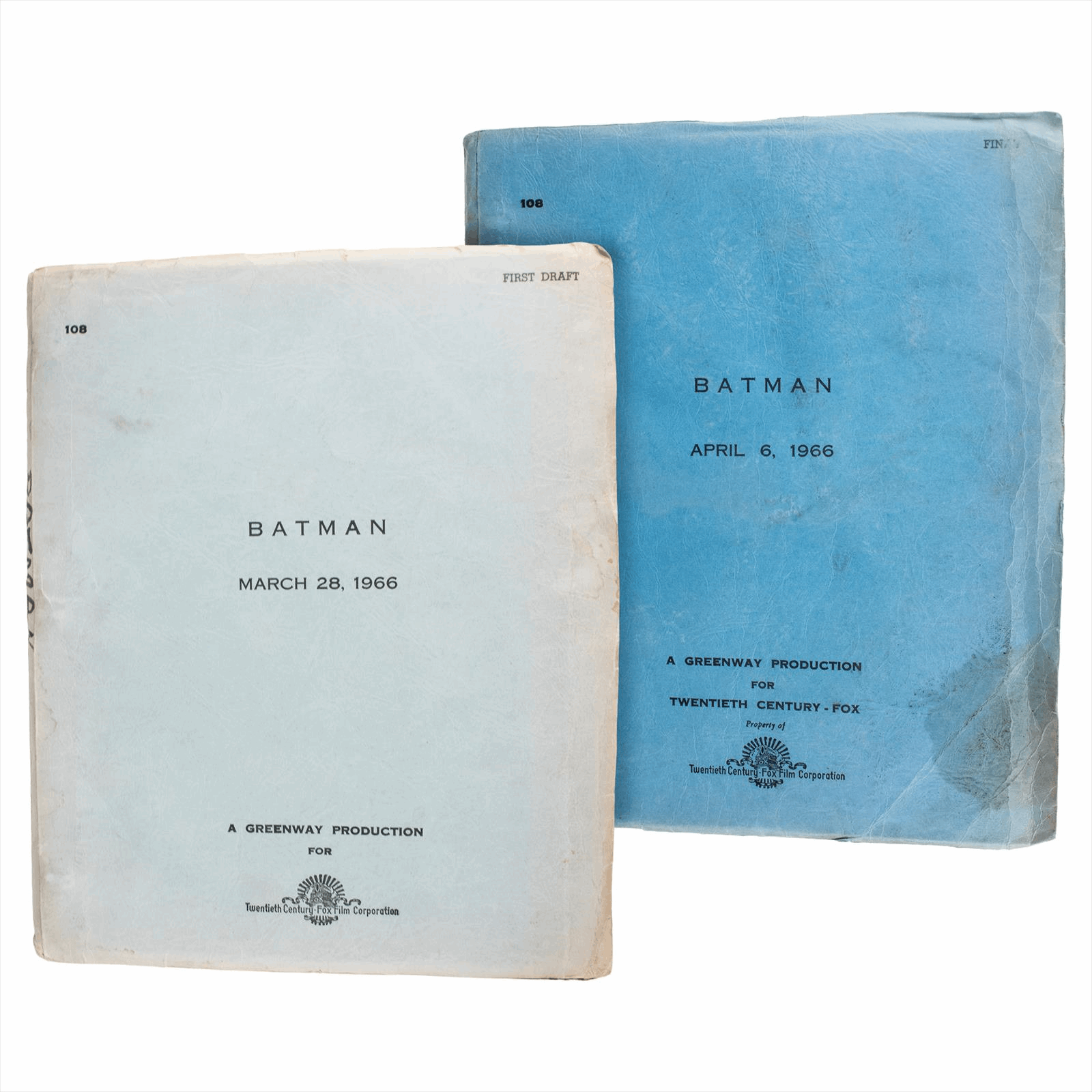 Batman: The Movie (1966) First and Final Draft Script w/COA 