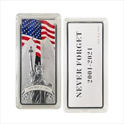 Silver Bar, 1oz. World Trade Center 20 Year 9/11 Memorial 