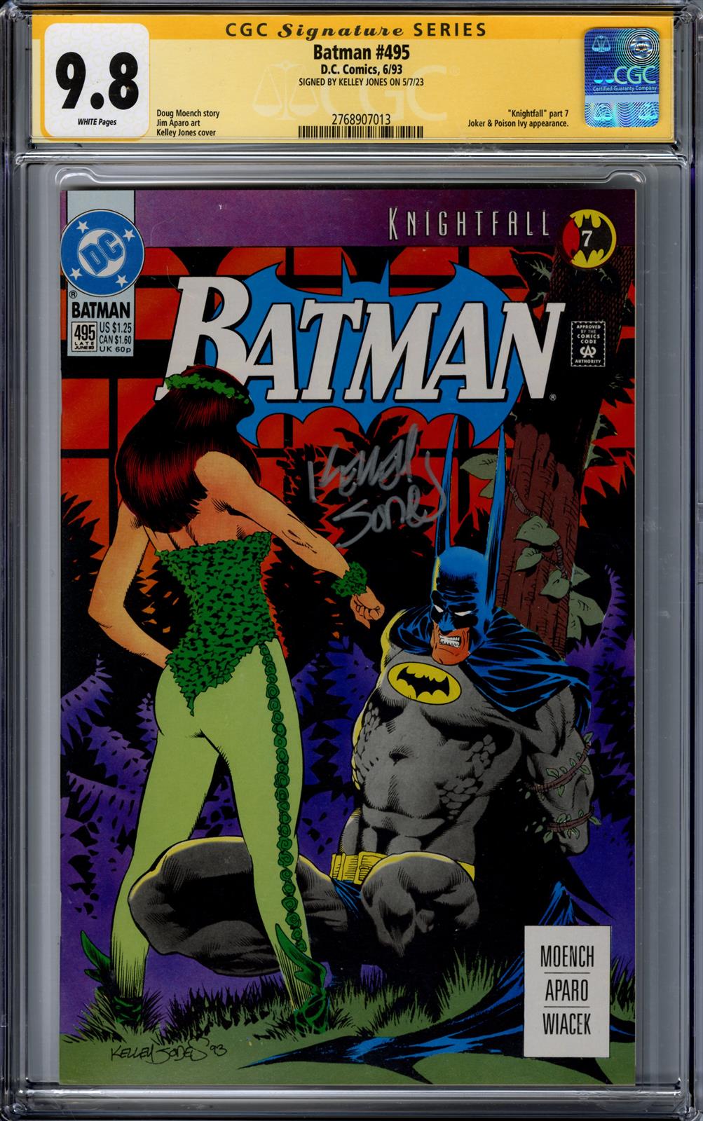 Batman #495 CGC Signature Series 9.8 (D.C., 1993) Signed by Kelley Jones 