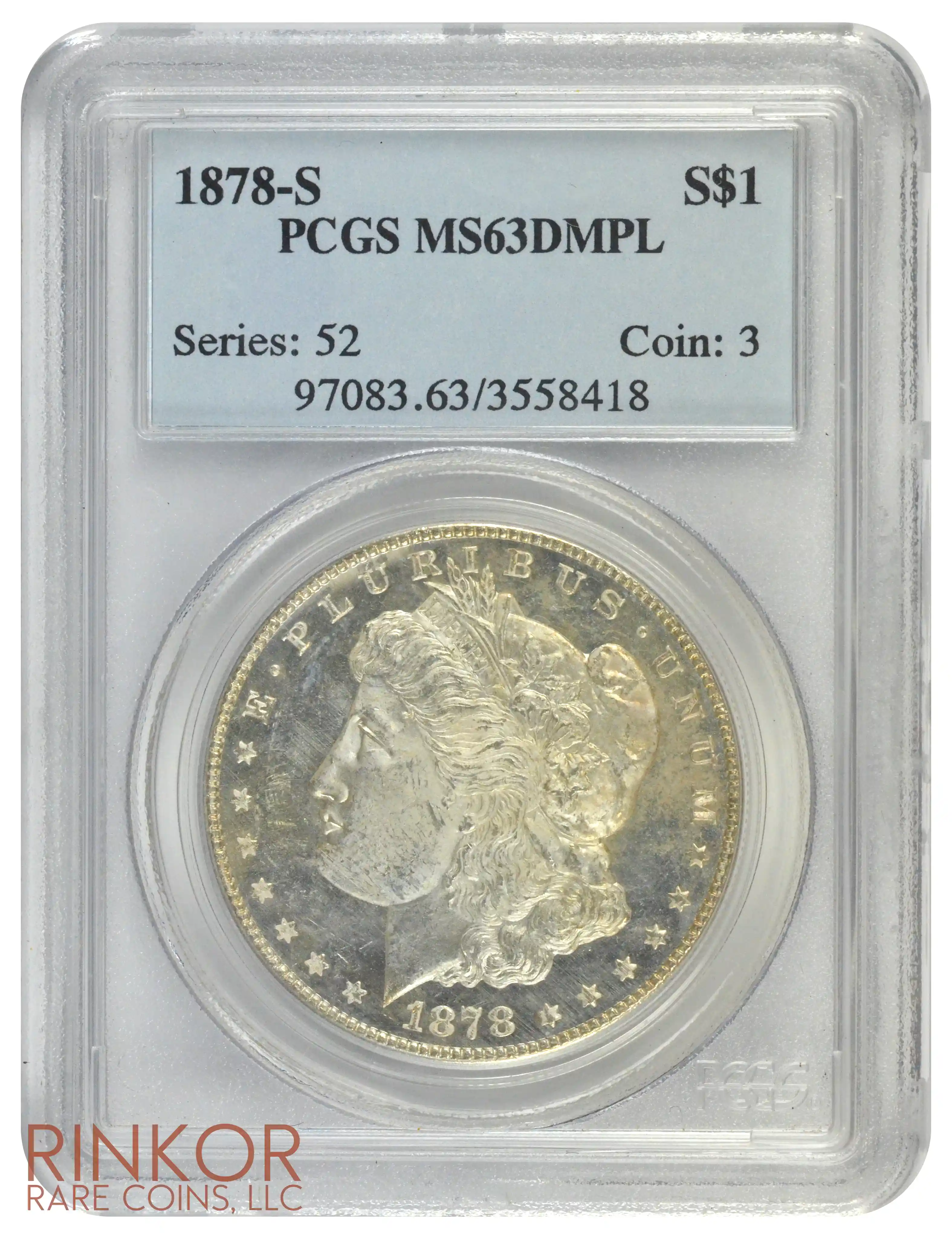 1878-S $1 PCGS MS 63 DMPL