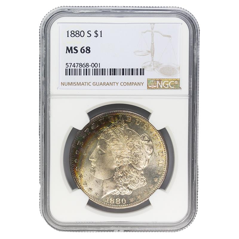 1880-S Morgan Silver Dollar, $1 NGC MS68 - Excellent  Eye Appeal!!