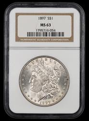1897 $1 NGC MS63 MS63