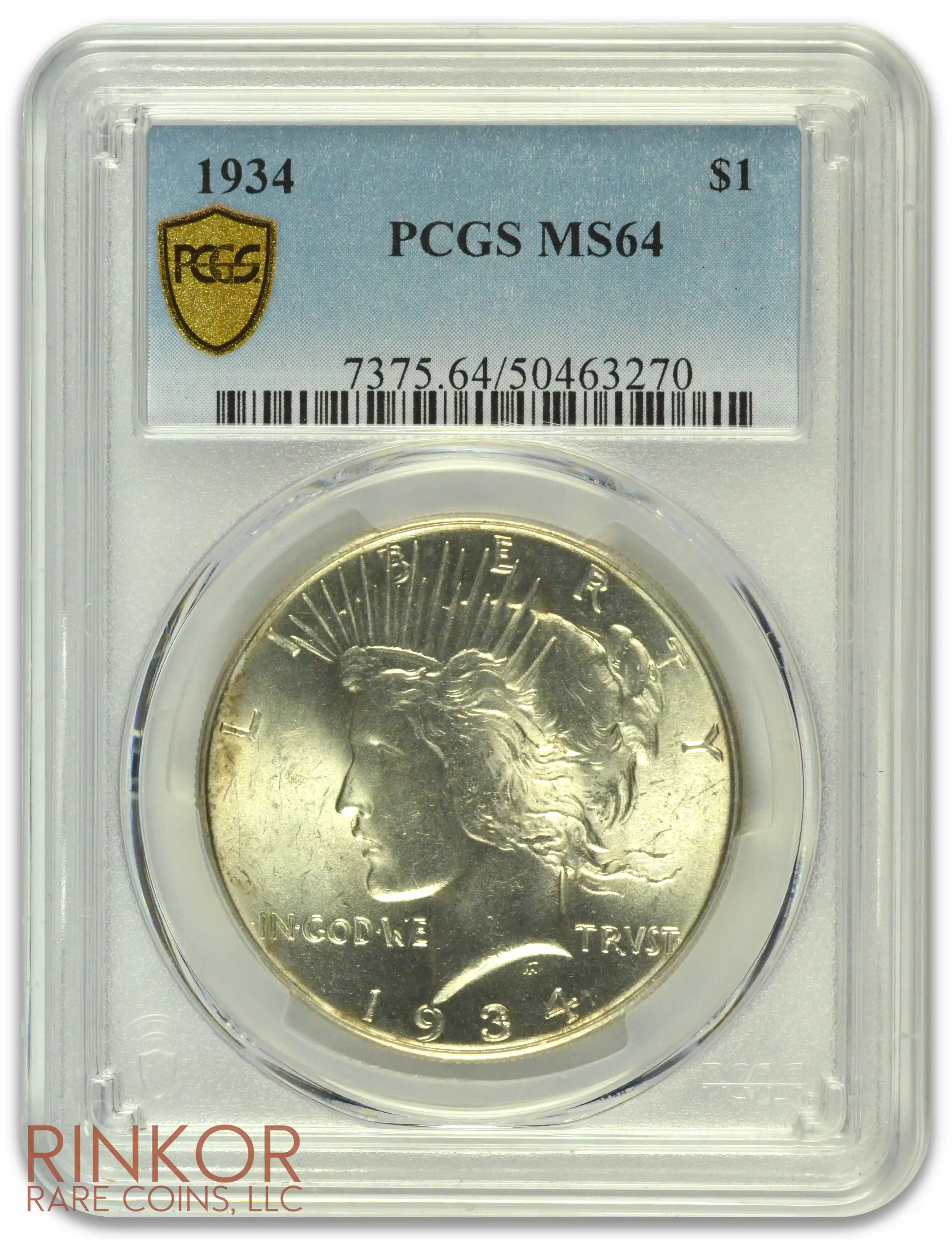 1934 $1 PCGS MS 64