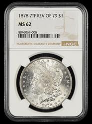 1878 7TF Rev Of 79 $1 NGC MS 62