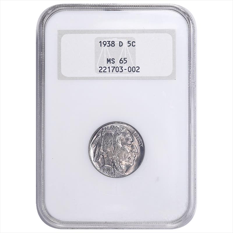 1938-D Buffalo Nickel 5C NGC MS 65 - Nice Lustrous Coin