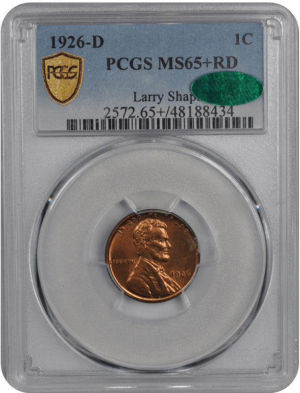 1926-D Lincoln PCGS CAC RD 65+ 