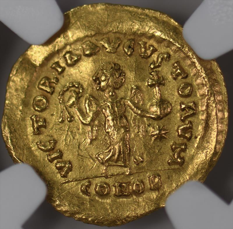 Byzantine Empire Justinian I 527-565 Tremissis NGC AU 