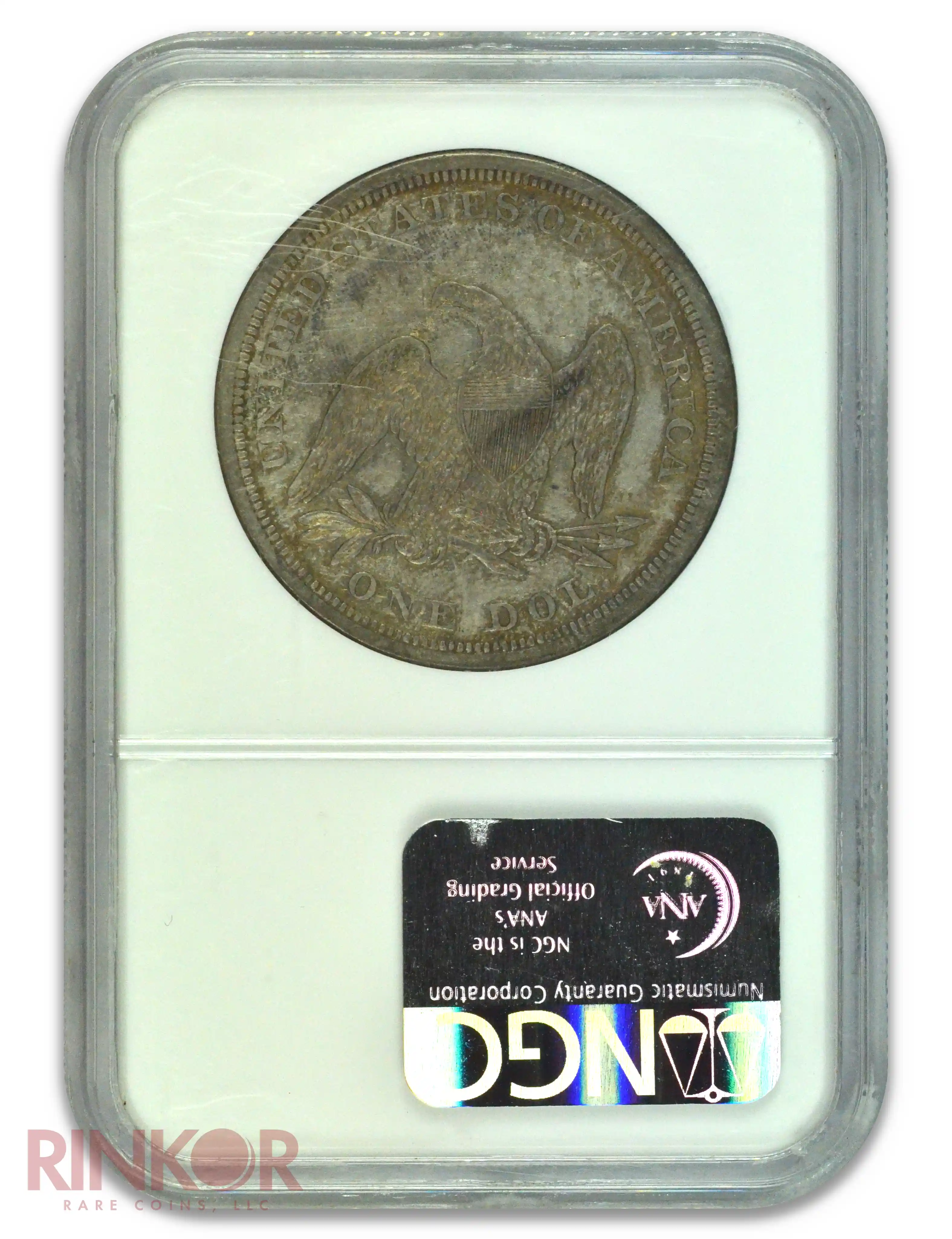 1860 $1 Seated Dollar NGC AU-58