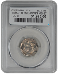 1935-S Buffalo PCGS MS 67