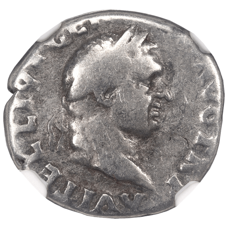 Ancient Rome: AD 69 Caesar Vitellius AR Denarius NGC F Twelve Caesars
