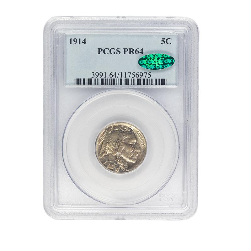 1914 Buffalo Nickel, 5C PCGS  PR 64 CAC Certified