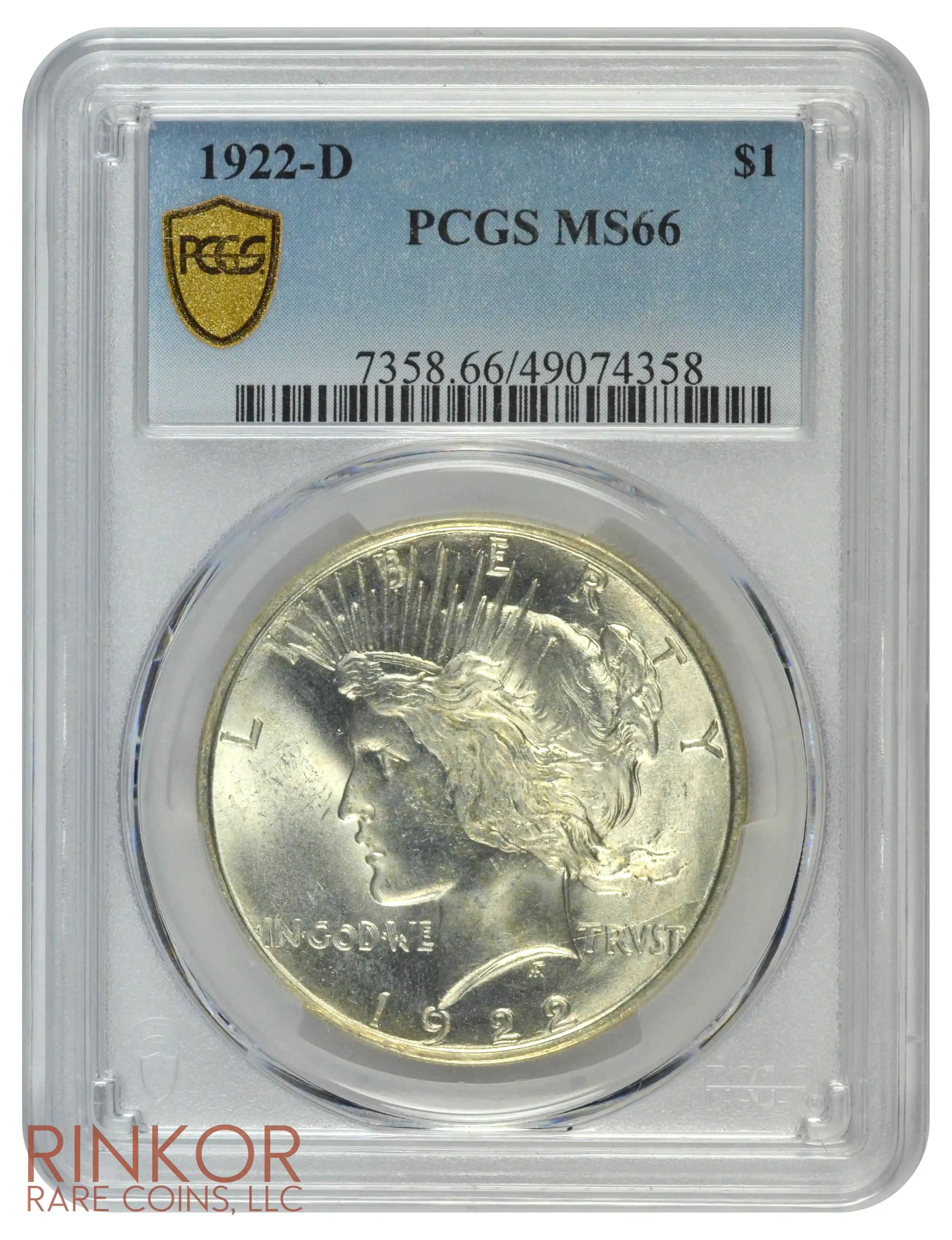 1922-D $1 PCGS MS 66