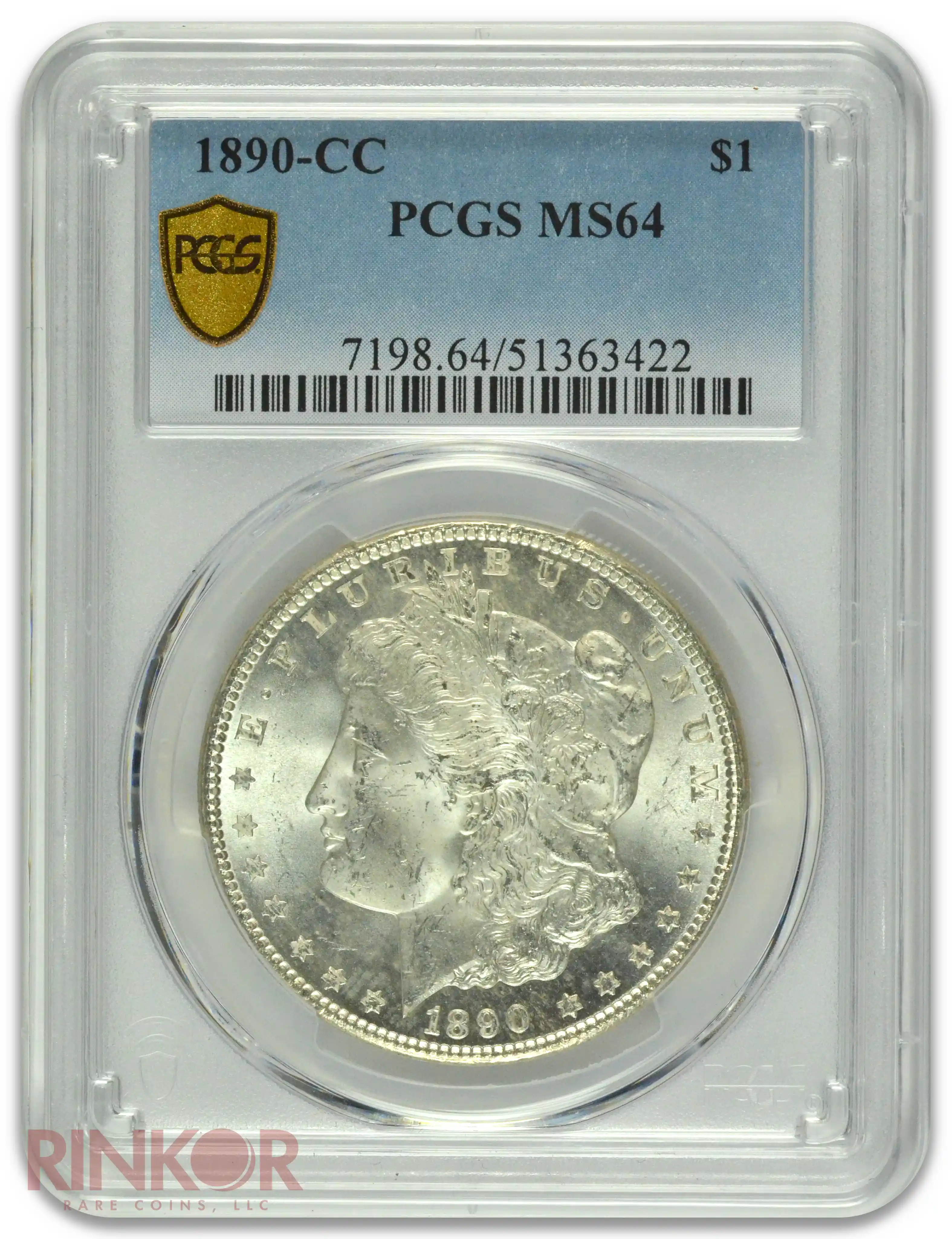 1890-CC $1 PCGS MS 64