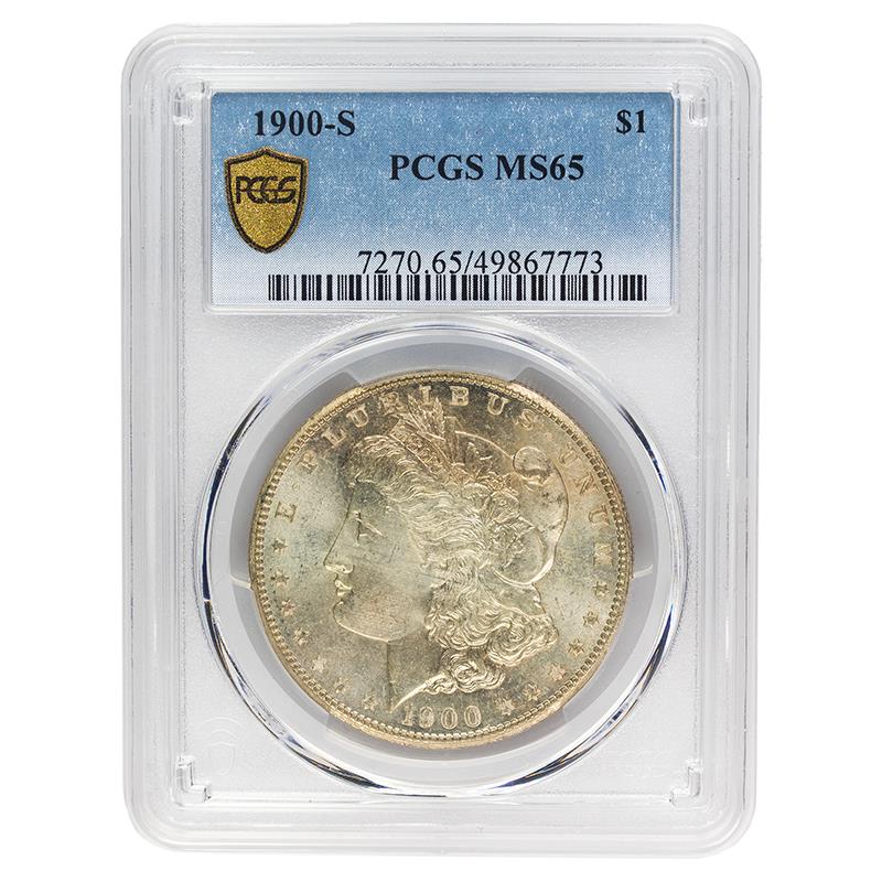 1900-S Morgan Silver Dollar, $1 PCGS MS 65 -PQ+