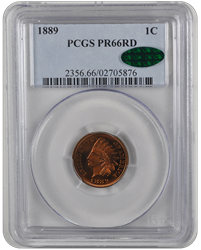 1889 Indian Head PCGS CAC RD 66