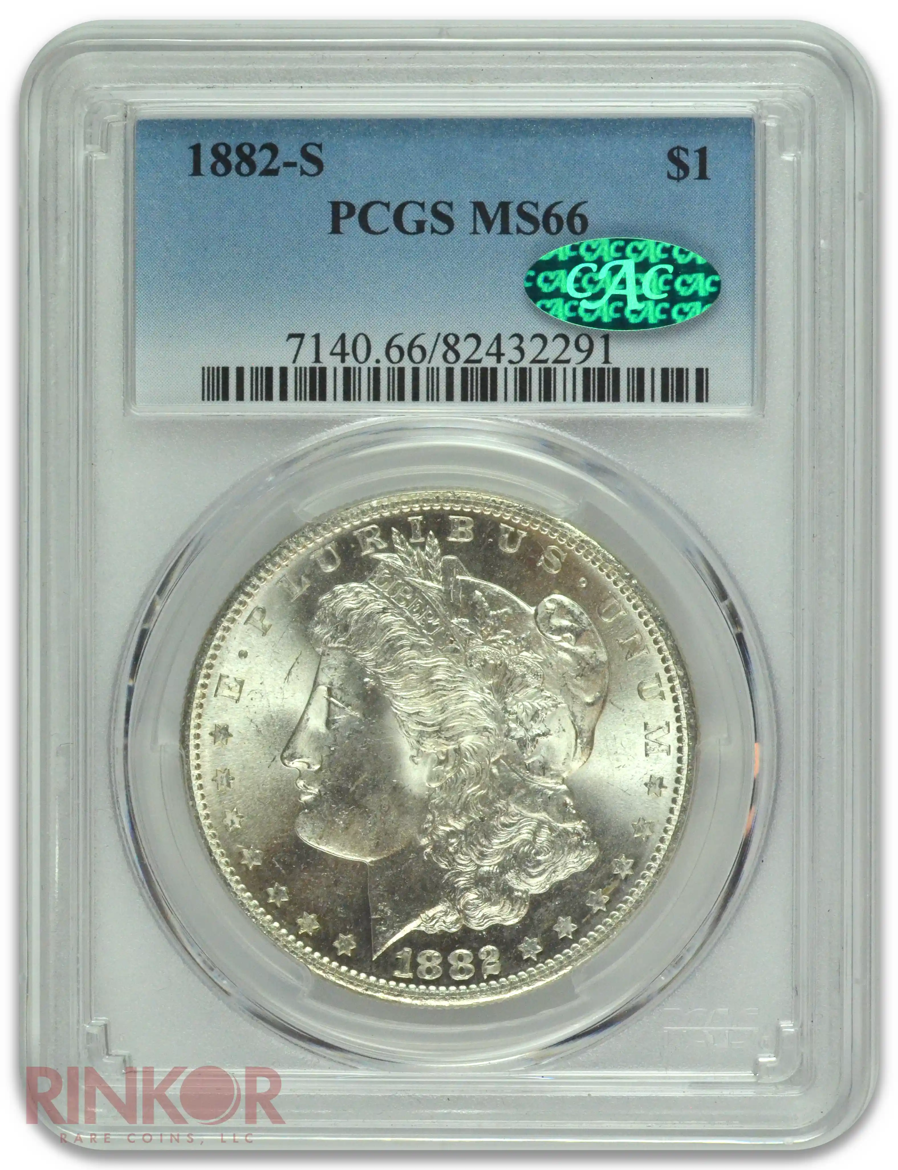 1882-S $1 Morgan Dollar PCGS MS 66 CAC