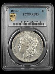 1884 S $1 PCGS  AU53