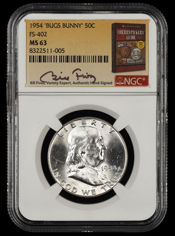 1954 Bugs Bunny 50c FS-402 Bill Fivaz Signature Label NGC  MS63