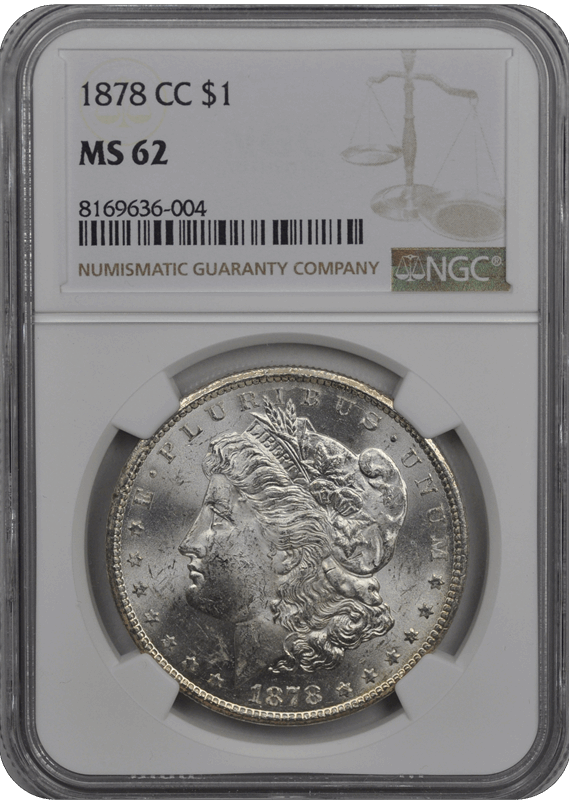 1878 Cc  Morgan Dollar NGC MS 62