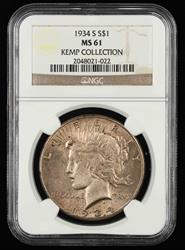 1934 S $1 Kemp Collection NGC MS 61
