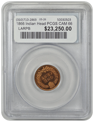 1866 Indian Head PCGS CAM 66