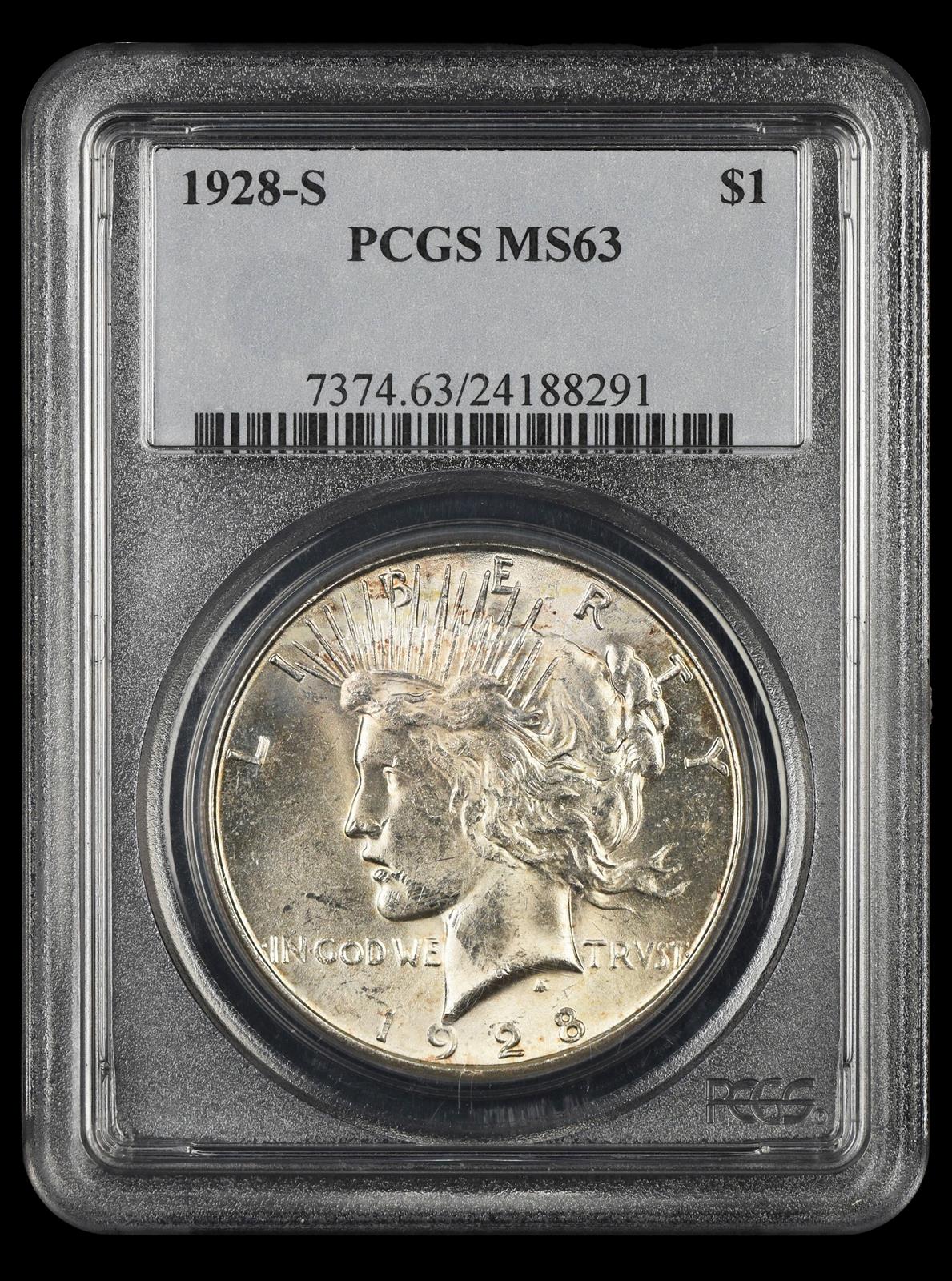 1928-S $1 PCGS MS 63