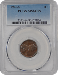 1926-S Lincoln PCGS BN 64