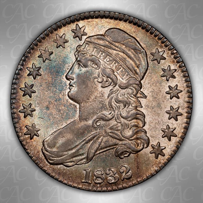 1832 Small Letters 50c CACG AU-58