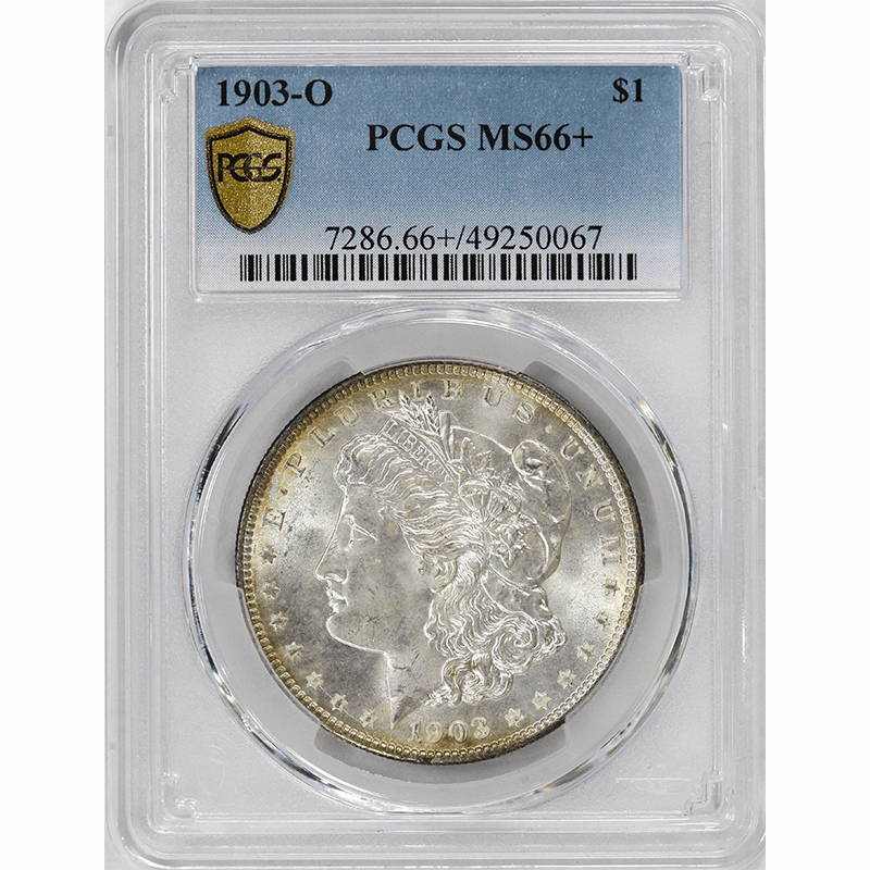 1903-O $1 Morgan Silver Dollar - PCGS MS66+ - Lustrous, Lightly Toned