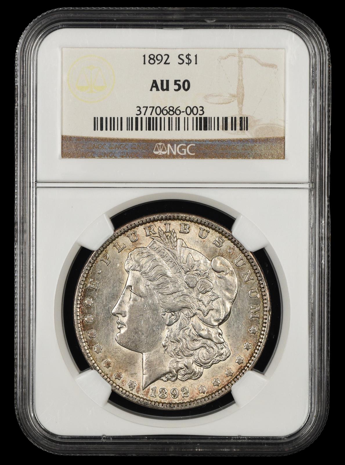 1892 $1 NGC AU 50
