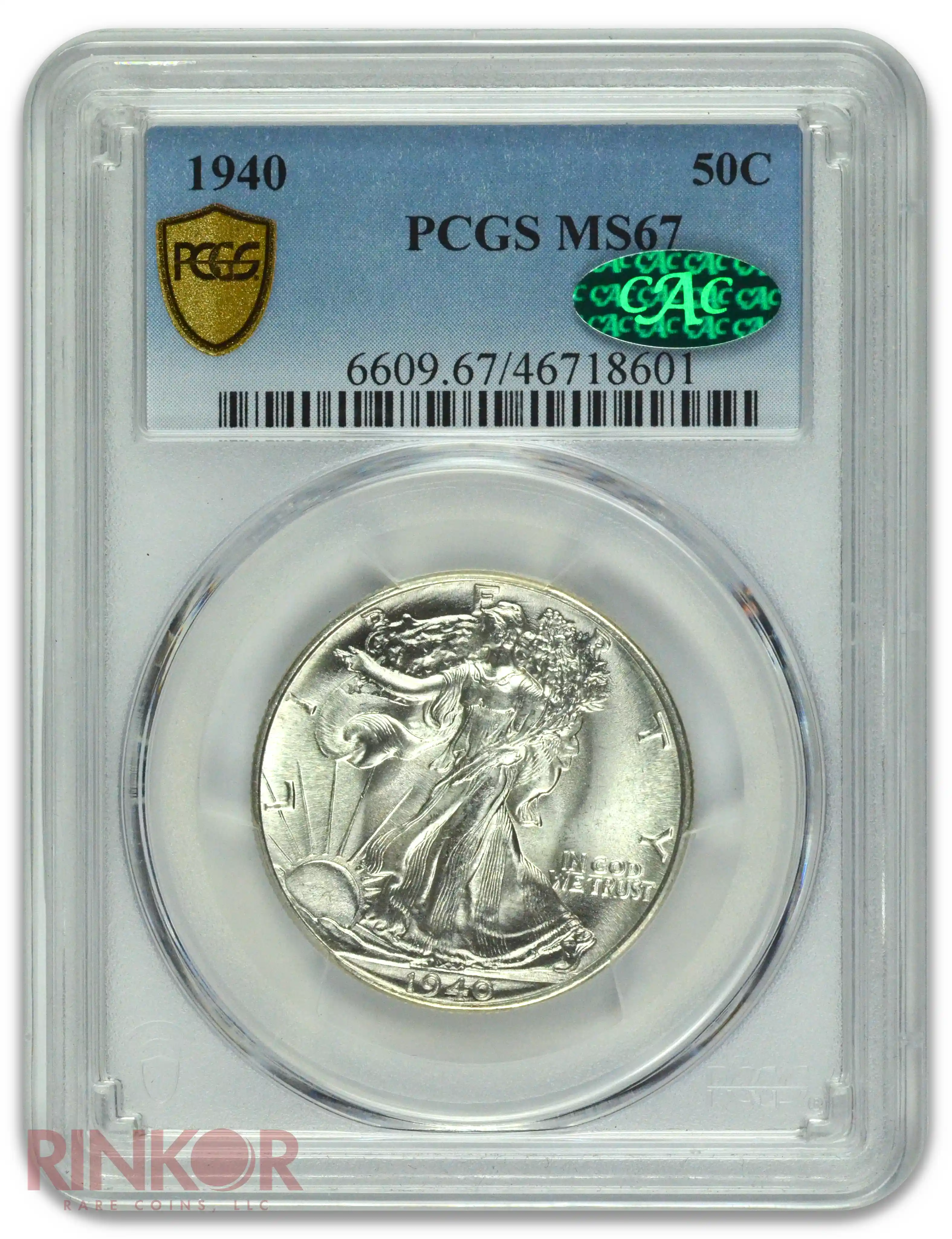 1940 Walking Liberty Half Dollar PCGS MS 67 CAC