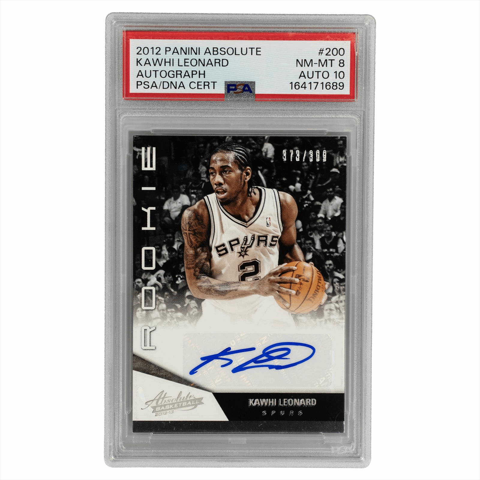 2012 Panini Absolute Kawhi Leonard Rookie Auto PSA/DNA #200 PSA NM-MT 8 AUTO 10