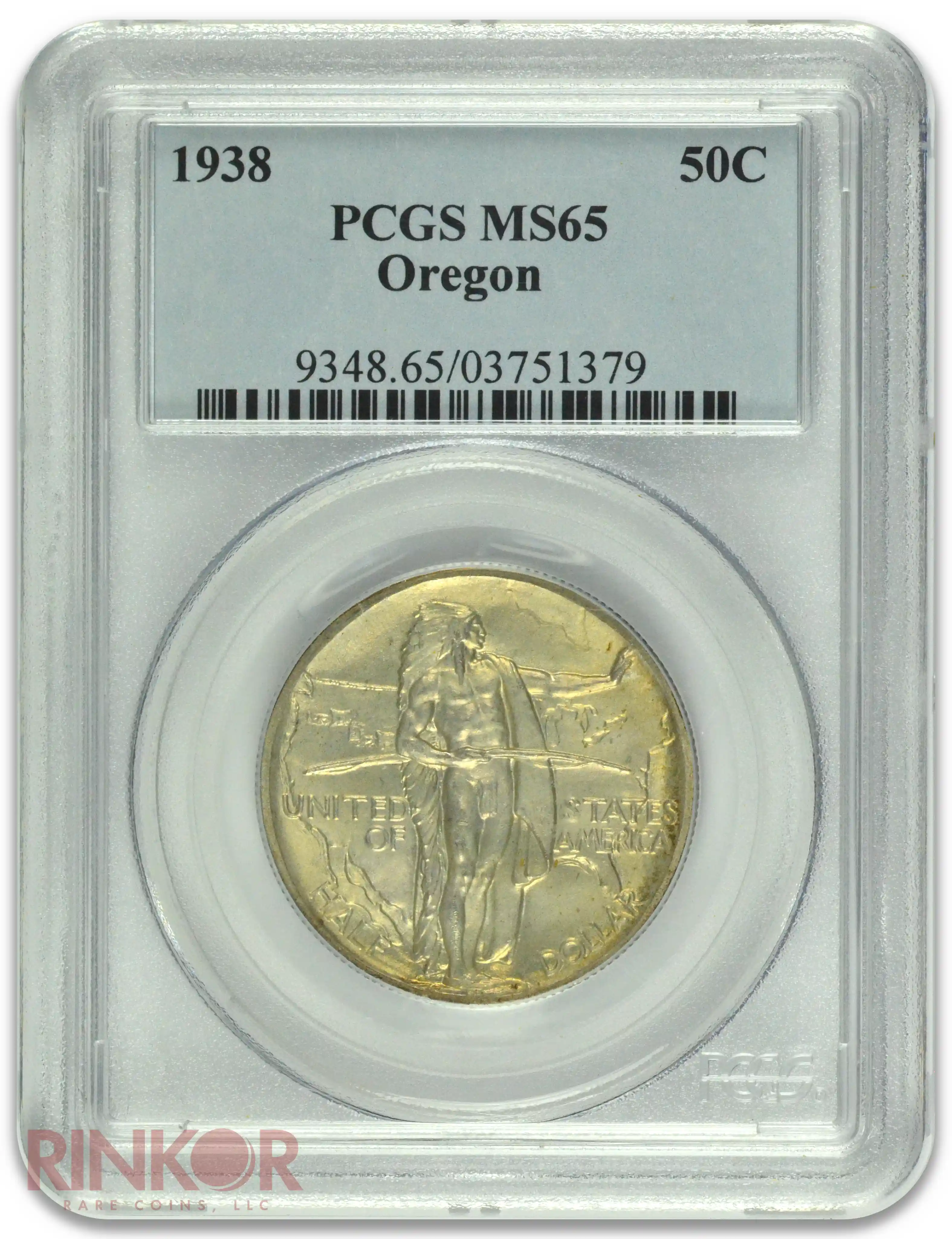 1938 Oregon Commemorative Half Dollar PCGS MS 65