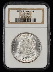 1878 7/8Tf Strong $1 NGC MS 63