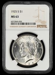 1925 S $1 NGC MS63