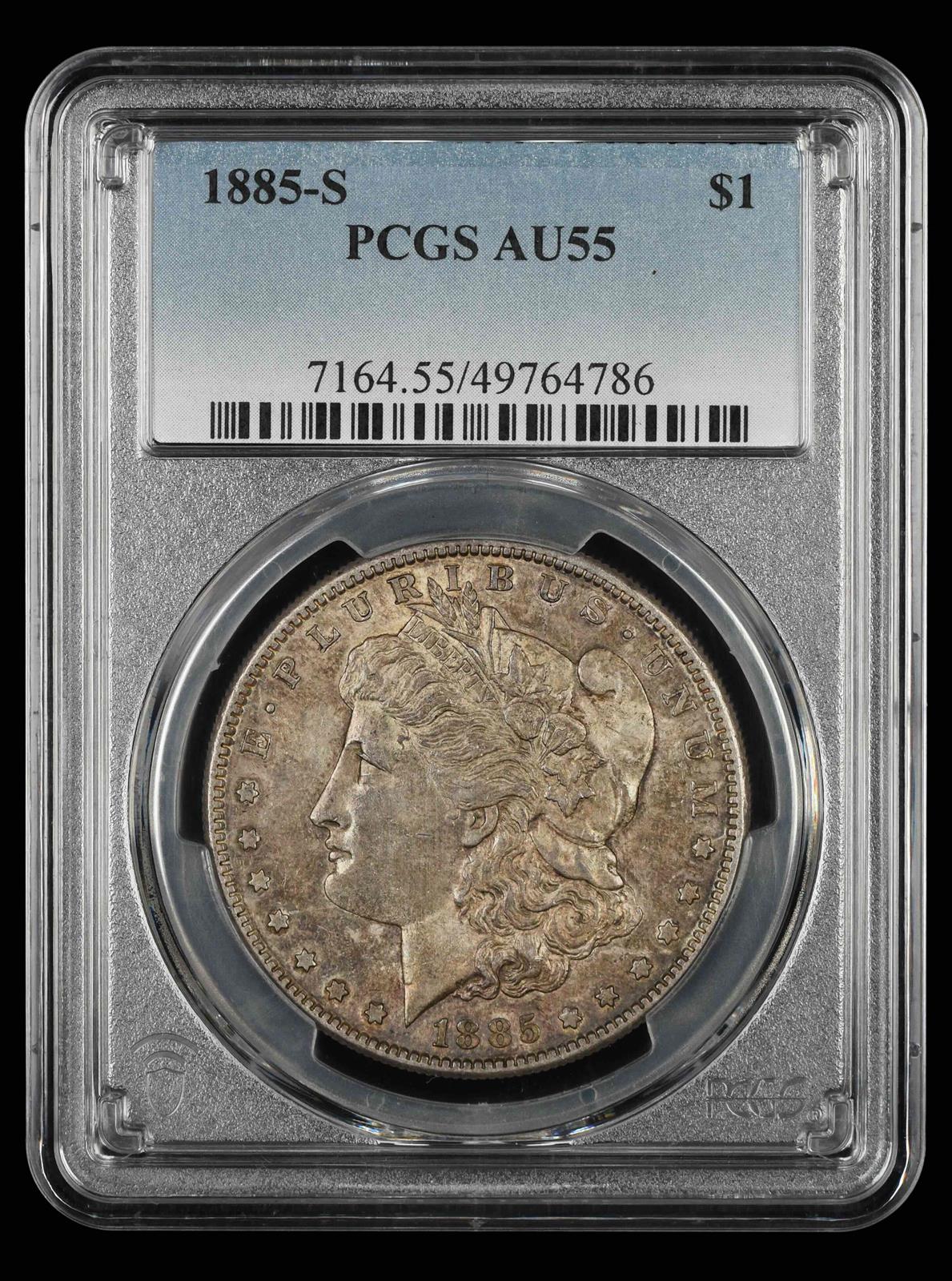 1885-S $1 PCGS AU-55