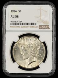 1926 $1 NGC  AU58