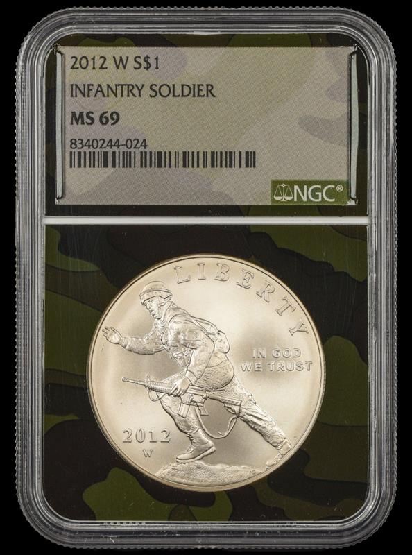 2012 W Infantry Soldier Commemorative $1 NGC MS69 Camo Core MS69