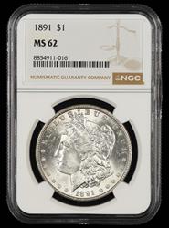 1891 $1 NGC  MS62