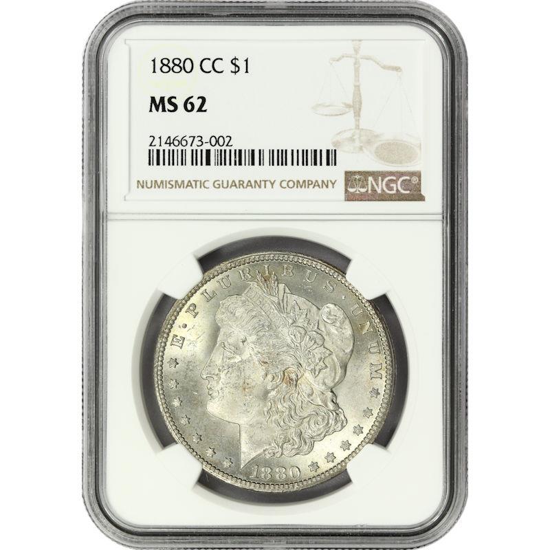 1880-CC $1 Morgan Silver Dollar - NGC MS62 - Carson City
