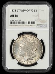 1878 7TF Rev Of 79 $1 NGC AU-58