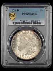 1921 D $1 PCGS MS63 MS63
