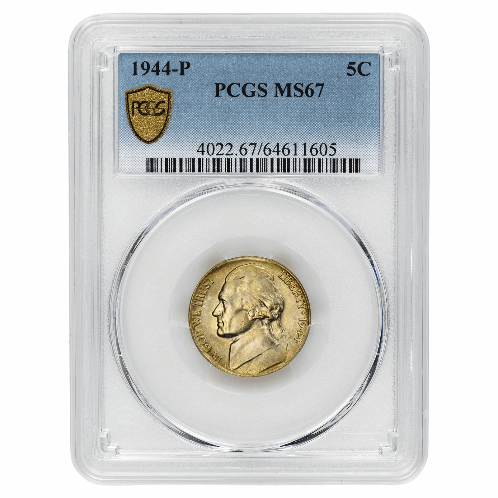 1944-P Jefferson War Nickel 5C PCGS MS 67