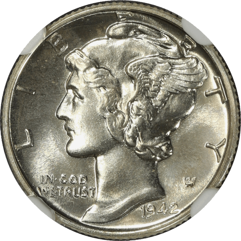 1942 Mercury Dime 10c, NGC PF 67 - Nice White Coin