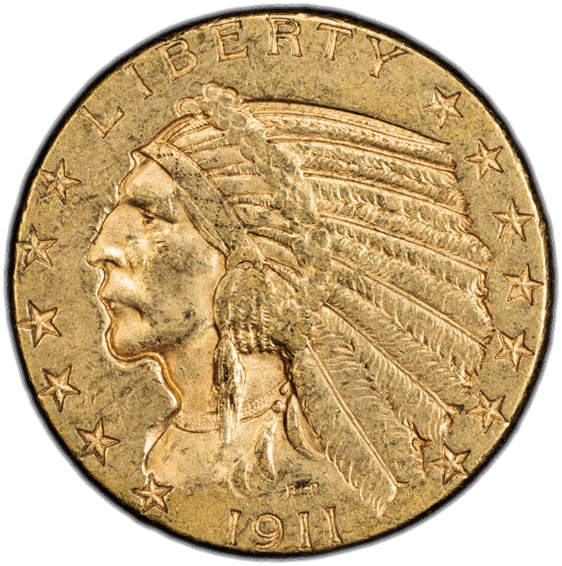 1911-D $5 PCGS AU-55 CAC