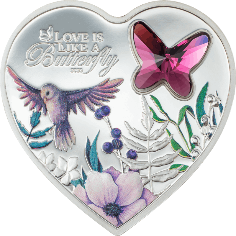 2023 Silver Heart Series -Brilliant Love Butterfly 20g Silver- CIT Specialized Coin 